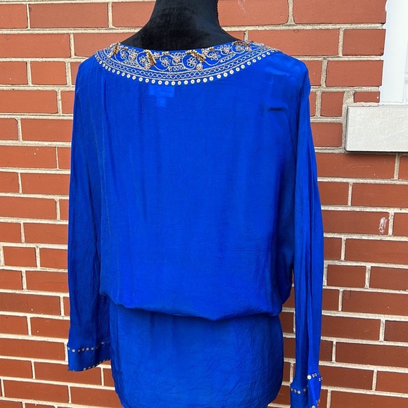 J. Jill gold embellished tie waist blouse.  Vintage J. Jill! - Picture 10 of 14